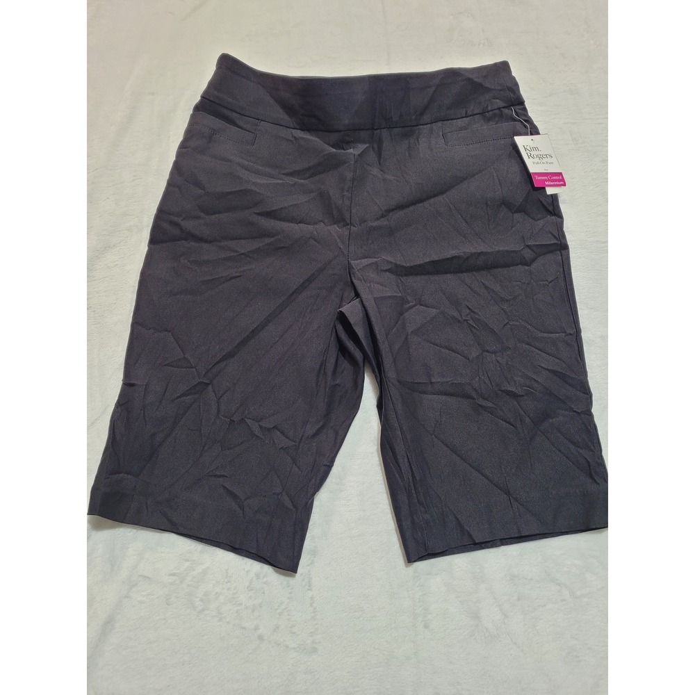 NWT Kim Rogers Bermuda Shorts Womens 14W Black Tummy Control Millennium